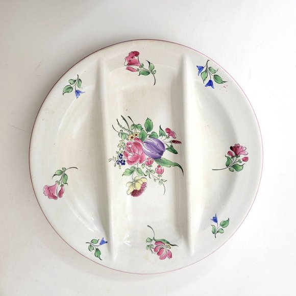 Keller & Guerin Luneville Old Strasbourg 3 Part Divided Plates Set of Two - Picture 7 of 8